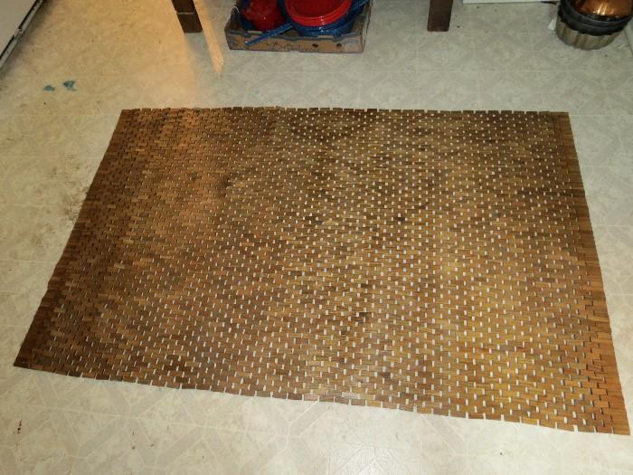 Woven wooden rug