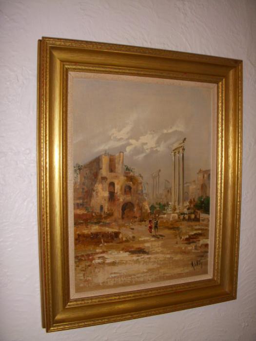Purchased in Florence, Italy in 1956....Oil on Canvas