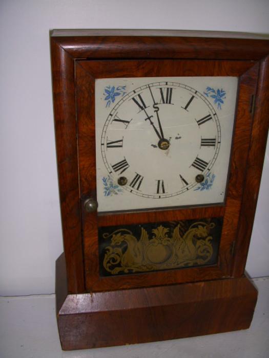Seth Thomas 8-day Rosewood veneer clock with "S T" hands