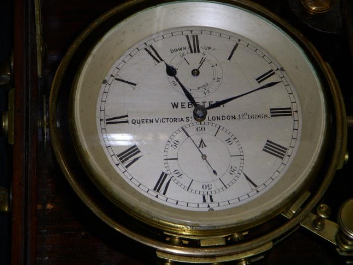Webster Chronometer.  Box is dated 1786, but this has an 1884 registration number on the dial (Reg. No. 16968 = 1884).  