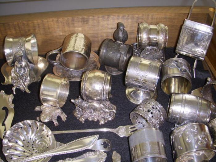 Figural napkin rings from late 19th century