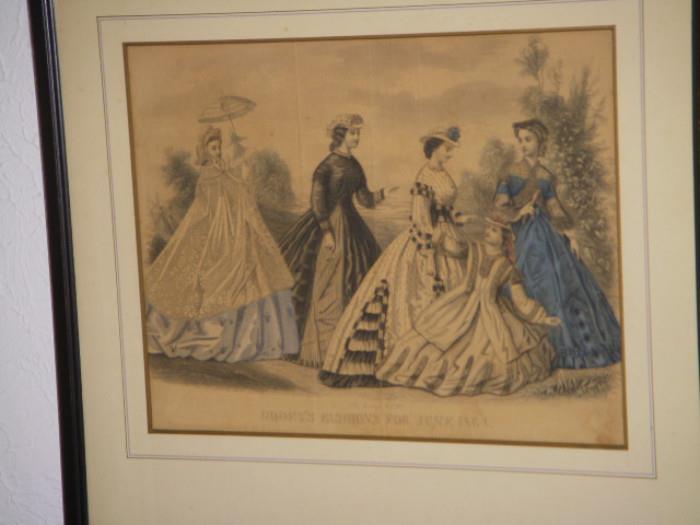 Godey Fashion Plate from about 1860