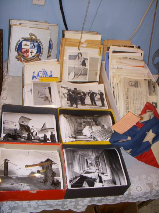 Archive of Naval Operation Photos of "Operation Deep Freeze" most dated 1961 and 1962.  This entire collection, including other documents (box to far right), the flag, and more will sell for the highest offer received by 3 pm on Thursday, June 2, 2016.  Bidding opens when the sale opens at 10 am on June 1st, 2016