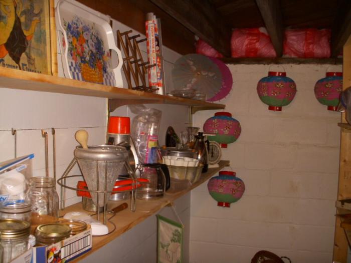 Basement view....canning supplies to Japanese lanterns....quite the selection!