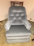Blue rocker recliner
