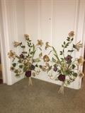 Metal floral wall hangings