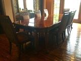 Gorgeous Henredon Dining Room table and 8 chairs also for sale. Table is shown here with the 2 additional leaves in. In fantastic condition. Table was orginally $25,000, owners paid $14,000. We're selling it for $6895. No tax! Home is located in Champaign. Please contact Whitney at 2176496288 with any questions and interest. 