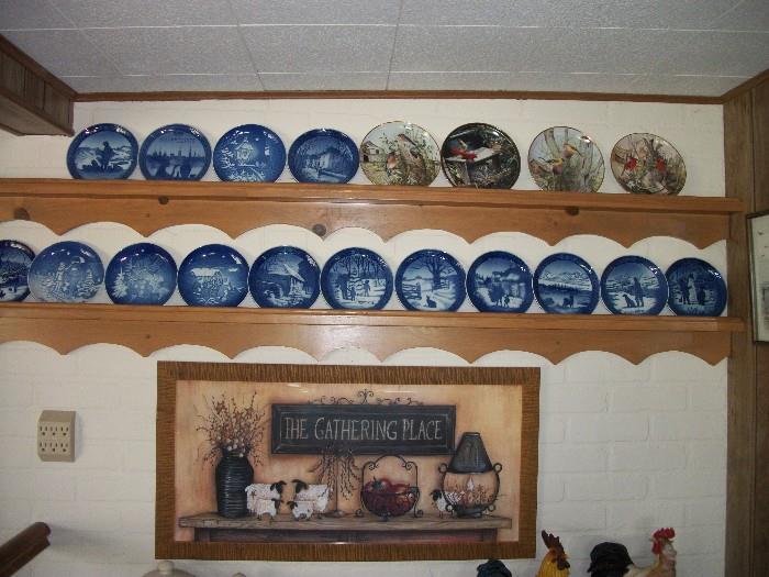Royal Copenhagan Christmas plates 60's-80's and bird plates