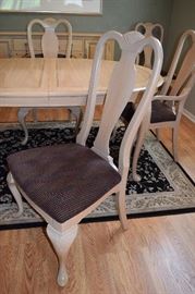 Bernhardt Dining Room Table with two extensions and eight chairs. (Atrium Court with Inlay)