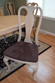 Bernhardt Dining Room Table with two extensions and eight chairs. (Atrium Court with Inlay)