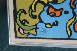Limited Edition Numbered Peter Max Serigraph on Paper. 16/50
