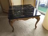 Lovely marble top on large square coffee table