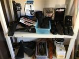 Gun holsters, knife holsters, Bianchi new holster combos, pistol grips, wood handles, etc.