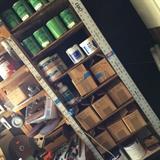 Clover compound, boxes full,of sanding discs, heat tolerant paint, etc.