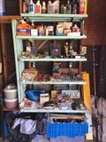 Cool old metal shelf, lots of home helpers and small tools to choose from