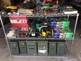 Ammo boxes, tap and die sets, socket sets, new gloves, etc.