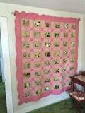 This hand painted quilt dates to pre 1959.  There are only 48 state floweres hand painted on this quilt