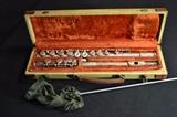 Vintage Silver Plate Flute; includes cleaning rod
