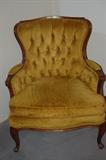 Queen Anne style Gold Velvet Chair