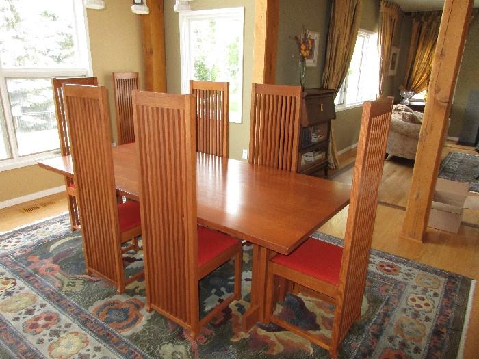 Frank Lloyd Wright Dining room table & 8 chairs