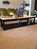 Antique Cooffee Table. Metal Scollwork with Marble Top