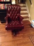 Burgundy Leather Office Chair