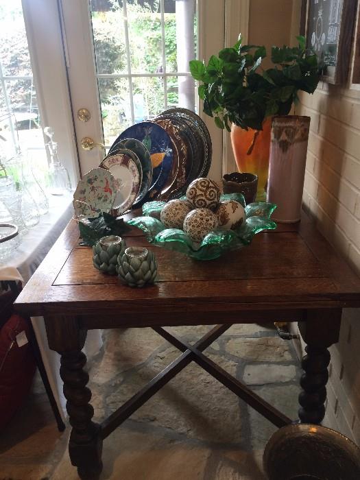 Fabulous antique draw-leaf barley twist dining table