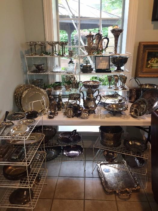 Fabulous selection of silver plate serving pieces