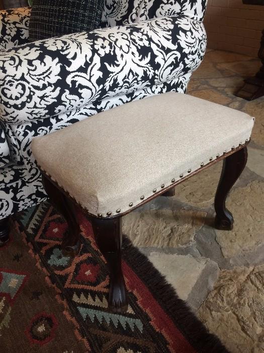 Small upholstered foot stool