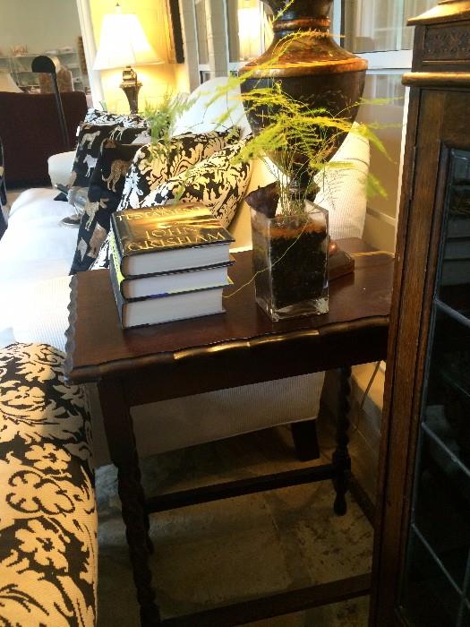 Antique rectangular end table