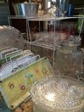 Variety of trays, plates, and serving pcs.