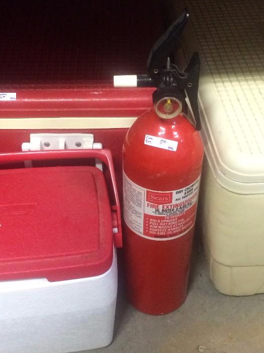 Igloos; fire extinguisher