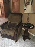 Recliner, end table