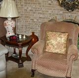 Wingback Accent Chair, End and Coffee Tables