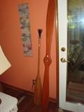 Vintage drone propeller and an oar