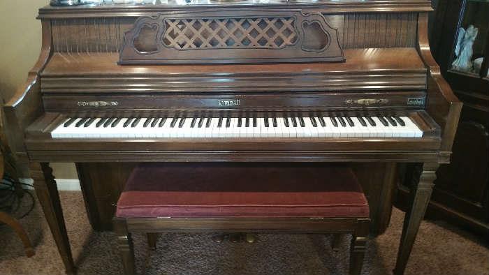 Kimball Artist Console piano and bench