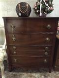 Traditional four drawer mahogany chest