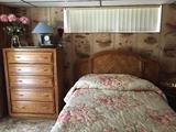 Vintage Bedroom suite of Double Bed, Dresser with Mirror and Chest