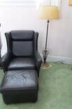 black leather chair long