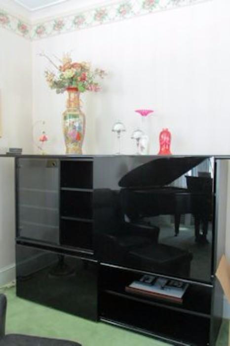 black entertainment center long