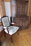 ornate chest arm chair long