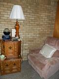 Recliner, Lamp, end tables