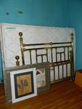 Full size mattress, box springs, Headboard, footboard & rails.  Pictures
