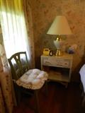vintage chair, bedside table that matches chest & dresser