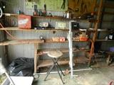 Miscellaneous items in storage shed - was a small machine repair shop
