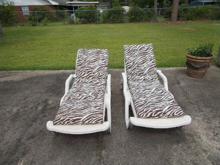 Patio Recliners with New Cushions - will be sold as a pair!!!!