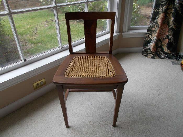 Ladies Size Wooden Side Chair with Cane Seat...