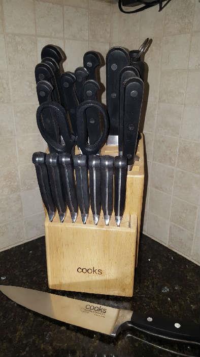 Cook's knife set with block   $100