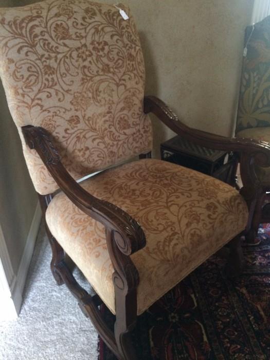 Arm chair - upholstered in beautiful fabric