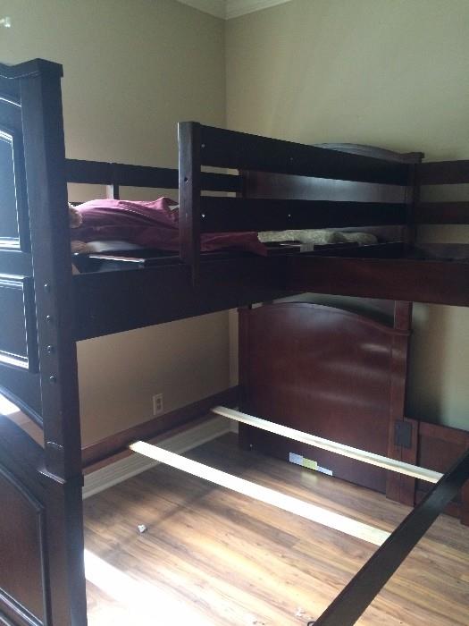 Pottery Barn loft bed unit - dark wood